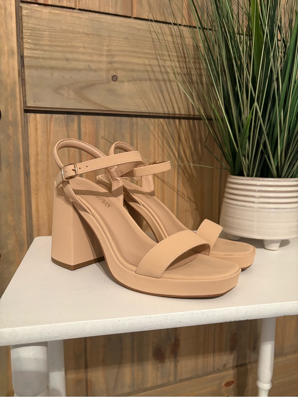 Nude Block Heels - Brand:Dream Paris